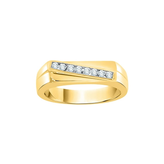 Diamond Men's Ring in 10K Yellow Gold (1/4 cttw) (I-Color, SI3-I1 Clarity) (Size-11)