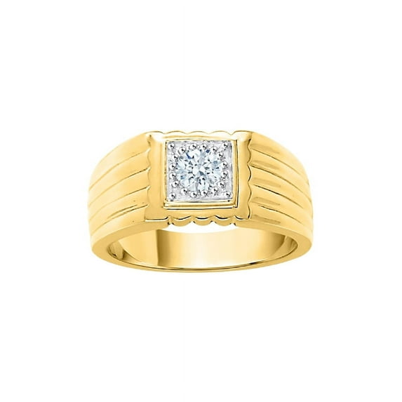 Diamond Men's Ring in 10K Yellow Gold (3/8 cttw) (I-Color, SI3-I1 Clarity) (Size-13)