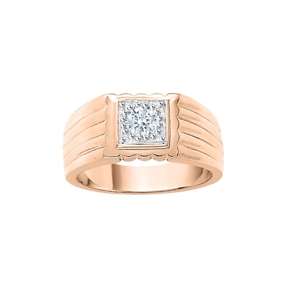 Diamond Men's Ring in 14K Rose Gold (3/8 cttw) (I-Color, SI3-I1 Clarity) (Size-9.25)