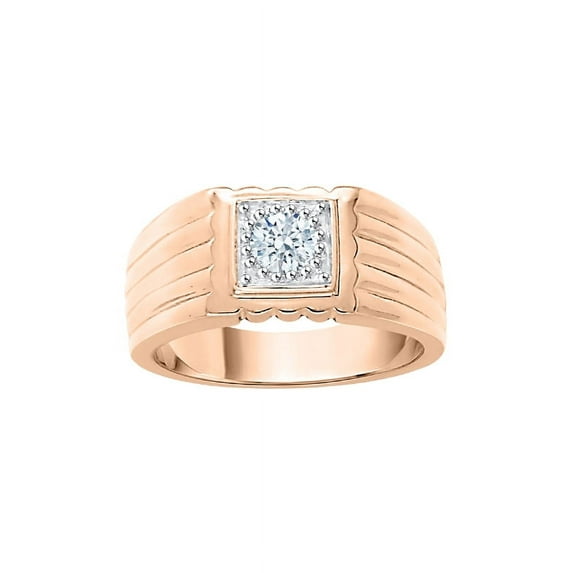 Diamond Men's Ring in 14K Rose Gold (3/8 cttw) (I-Color, SI3-I1 Clarity) (Size-9.75)