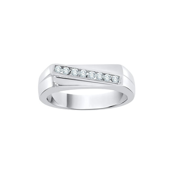 Diamond Men's Ring in 14K White Gold (1/4 cttw) (I-Color, SI3-I1 Clarity) (Size-8.75)