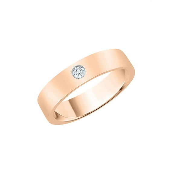 Diamond Men's Wedding Band in 14K Rose Gold (1/10 cttw) (I-Color, SI3-I1 Clarity) (Size-8.75)