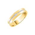 thumbnail image 1 of Diamond Men's Wedding Band in 14K Two Tone Gold (1/20 cttw) (I-Color, SI3-I1 Clarity) (Size-13), 1 of 2