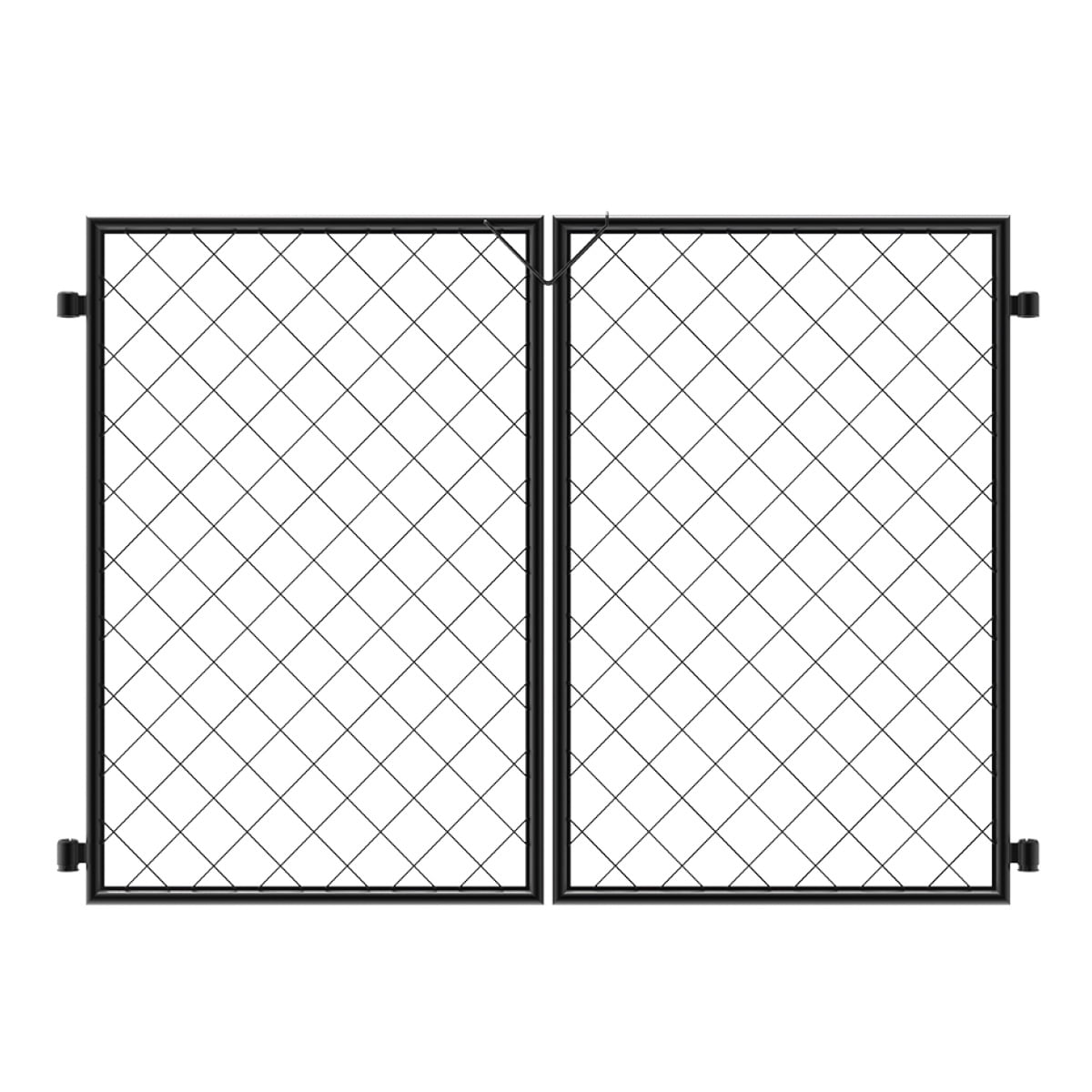 34in H x 49in W Black Diamond Mesh Steel Fence Gate