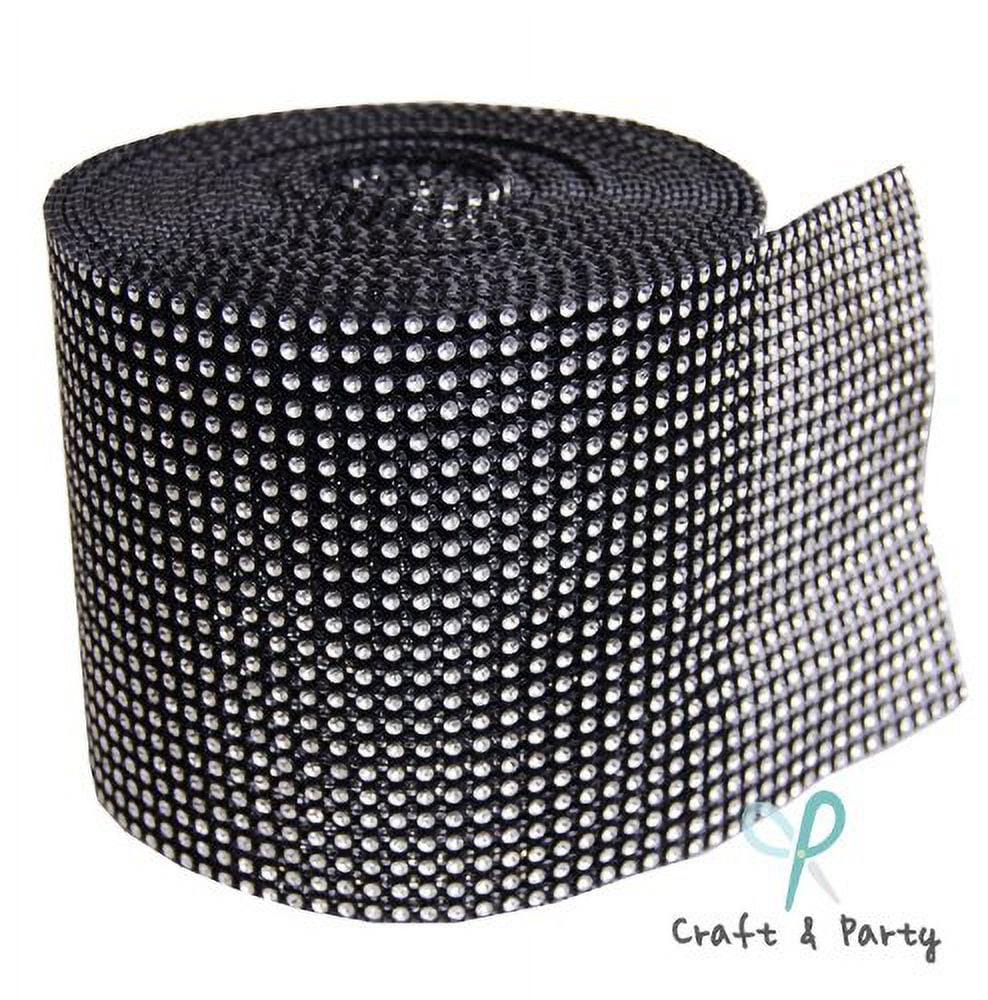 4.5 x 10 yards Silver FLOWER DIAMOND MESH WRAP ROLL RHINESTONE BLING RIBBON!