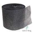 thumbnail image 1 of Diamond Mesh Wrap Roll Rhinestone Crystal Ribbon 4.5" x 10 yards (Black Silver), 1 of 2