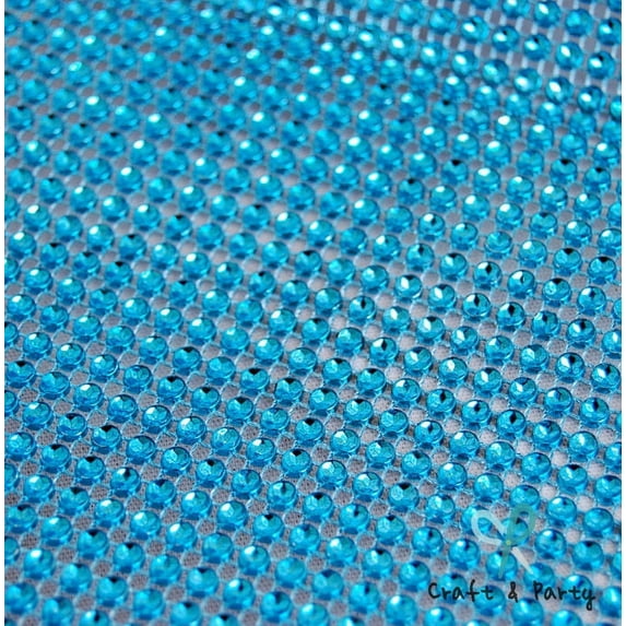 Diamond Mesh Wrap Roll Rhinestone Crystal Ribbon 4.5" x 10 yards (turquoise)