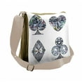 thumbnail image 1 of Diamond Messenger Bag, Heart Shaped Diamonds, Unisex Cross-body, by Ambesonne, 1 of 2
