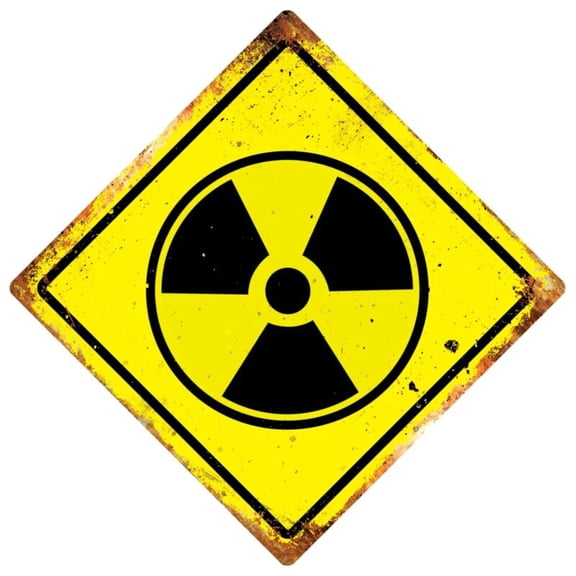 Diamond Metal Wall Sign - Nuclear Logo Radiation Hazard Warning Gift Plaque Size: 12 inch x 12 inch