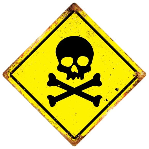 Diamond Metal Wall Sign - Skull X Bones Skeleton Death Gift Plaque Size: 8 inch x 8 inch