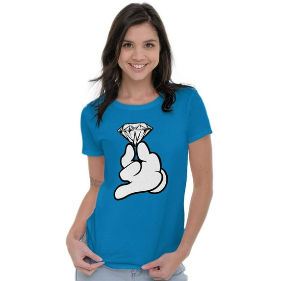 Diamond Mickey Ring Princess Jewel Womens Fitted Plus Size Graphic Tee Brisco Brands 2X