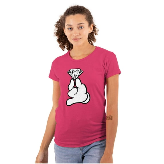 Diamond Mickey Ring Princess Jewel Womens Fitted Plus Size Graphic Tee Brisco Brands 3X