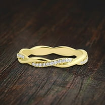 Diamond Moissanite Eternity Wedding Ring Engagement Ring Bridal Ring 10k Gold