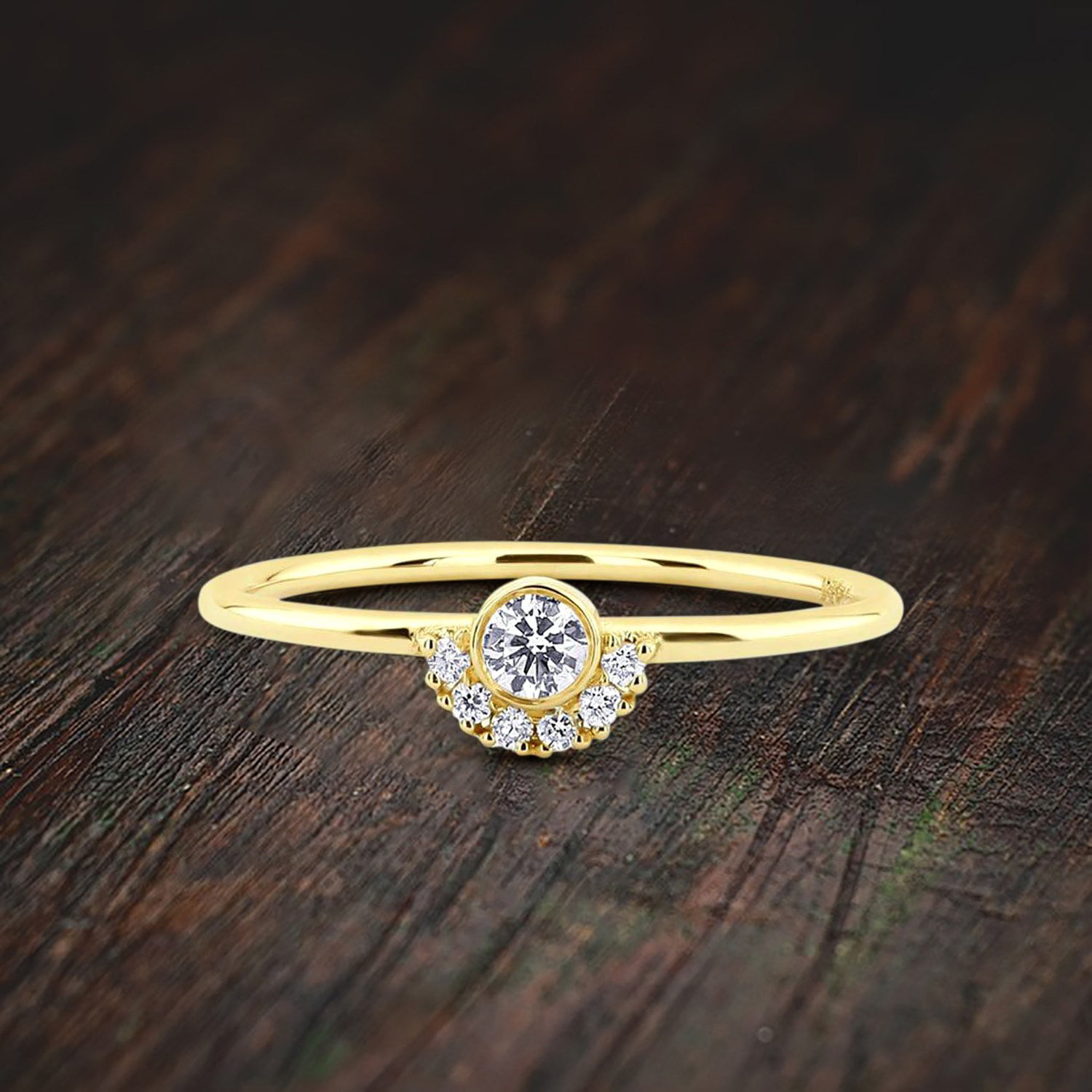 Two Stone Engagement Ring with Half Moon Cut Diamonds – local eclectic