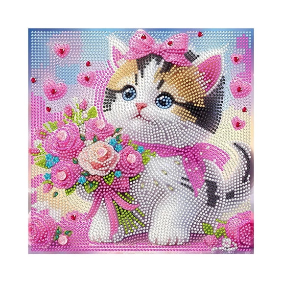 Diamond. Mosaic Animal Cat Full Diamond. Painting Flower Home Art Gift,