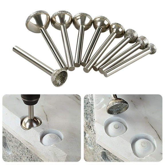 Diamond Mounted Point Head Spherical Concave Coarse Grinding Bit For Jade Amber New Diamond Grinding Head 6X25 Fangkenuo