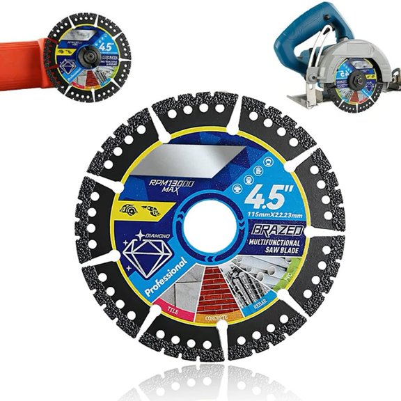 Diamond Multi-Purpose Saw Blades,Tile Cutting Disc for Angle Grinder, Versatile and Durable Compound Saw Blade Suitable for Cutting Tiles, Marble, Concrete, Steel & PVC Pipes(1PC)