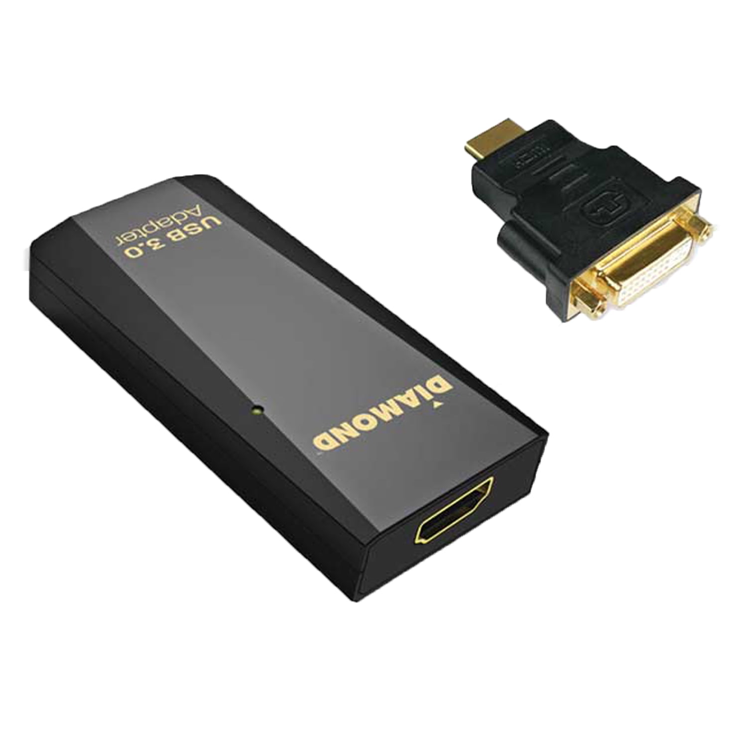 Diamond USB to DVI/HDMI Video Graphics Adapter up to 2560x1440, 1920x1080, Black - Walmart.com