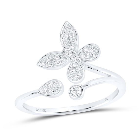 Diamond NK Butterfly Fashion Ring 0.2cttw