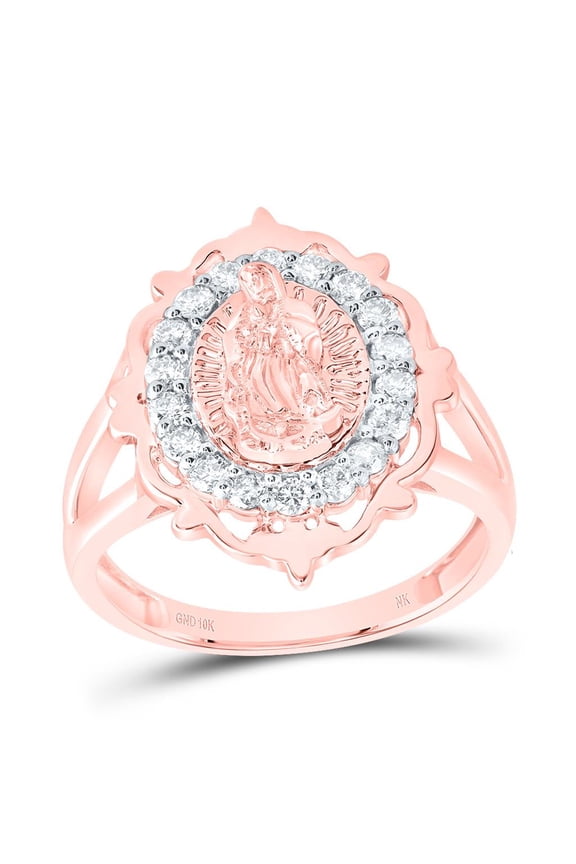 Diamond NK Fashion Virgin Mother Mary Ladies Ring 0.4cttw