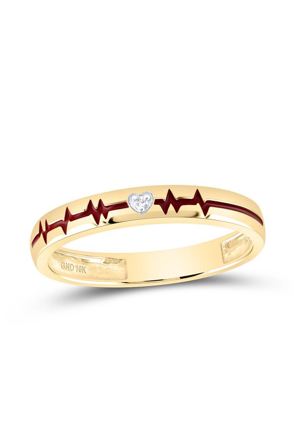 Diamond NK Gift Heart Beat Ring 0.01cttw