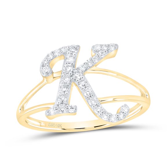 Diamond NK Gift Initial "K" Ladies Ring 0.3cttw