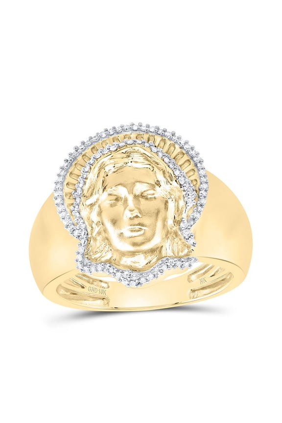 Diamond NK Mother Mary Mens Ring 0.5cttw