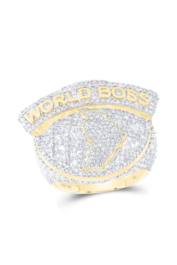 Diamond NK World Boss Mens Ring 4.3cttw