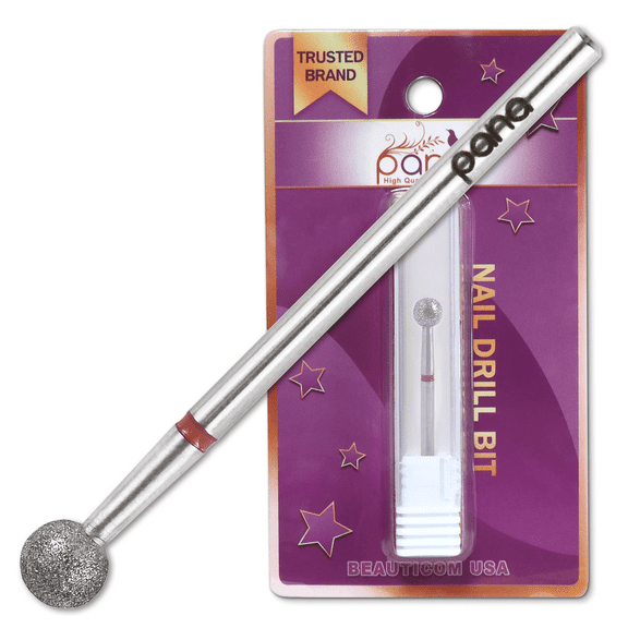 Diamond Nail Drill Bit Set, Professional Cuticle Nail Drill Bits Kit for Acrylic Gel Nails, Manicure Pedicure Shapen Remove Tools, Home Salon Use (BALL BIT, 1 Piece)