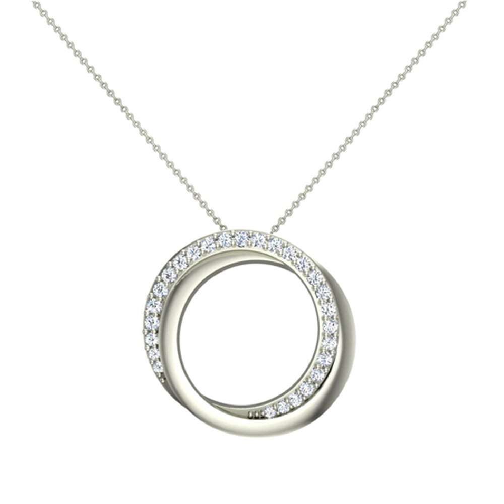 14K Gold Eternal Circle Diamond Necklace - KTCollection
