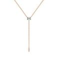 thumbnail image 1 of Lab Grown Diamond Lariat Pendant Necklace For Women | 1 Carat IGI Certified Emerald Shape FG VS | 14K Rose Gold |Vanna Lariat Pendant FRIENDLY DIAMONDS, 1 of 6