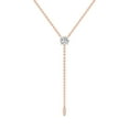 thumbnail image 1 of Lab Grown Diamond Lariat Pendant Necklace For Women | 5 Carat IGI Certified Round Shape FG VS | 14K Rose Gold |Vanna Lariat Pendant FRIENDLY DIAMONDS, 1 of 6