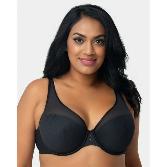 Diamond Net Full Coverage Plunge Bra - Black - Final Sale!