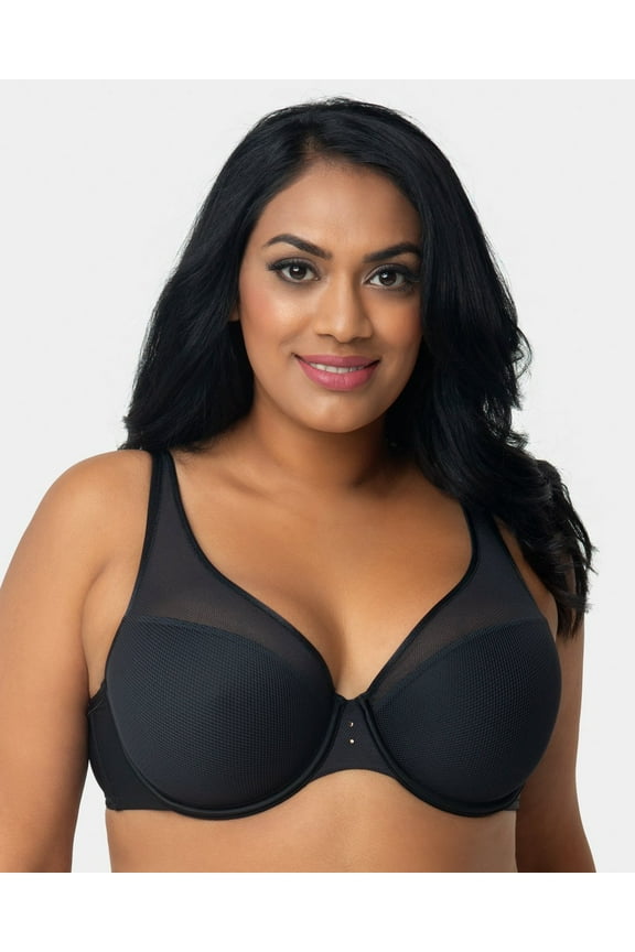 Diamond Net Full Coverage Plunge Bra - Black - Final Sale!