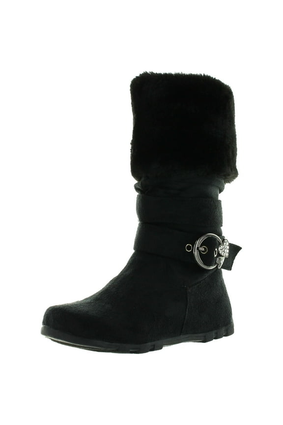 Diamond New Girls Slouch Comf Tall Midcalf Suede Winter Boots Shoes