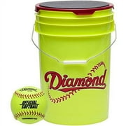 Diamond Official Fastpitch 12YSC Softballs With Bucket