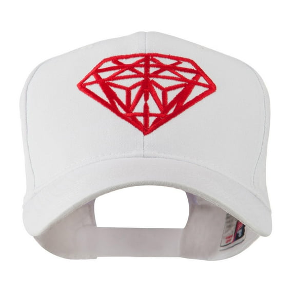 Diamond Outline Embroidered Cap - White OSFM
