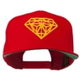 thumbnail image 1 of Diamond Outline Embroidered Snapback Flat Bill Cap - Red OSFM, 1 of 5