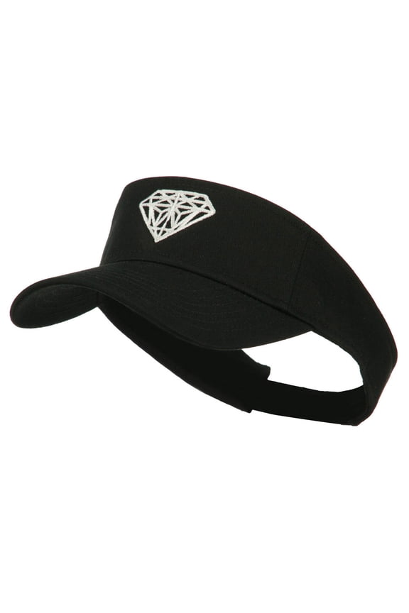 Diamond Outline Embroidered Visor - Black OSFM