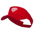 thumbnail image 1 of Diamond Outline Embroidered Visor - Red OSFM, 1 of 5