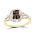 thumbnail image 1 of Diamond P1 Gift Cognac Natural Emerald Ring 0.5cttw, 1 of 1