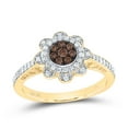 thumbnail image 1 of Diamond P1 Gift Cognac Natural Flower Ring 0.38cttw, 1 of 1