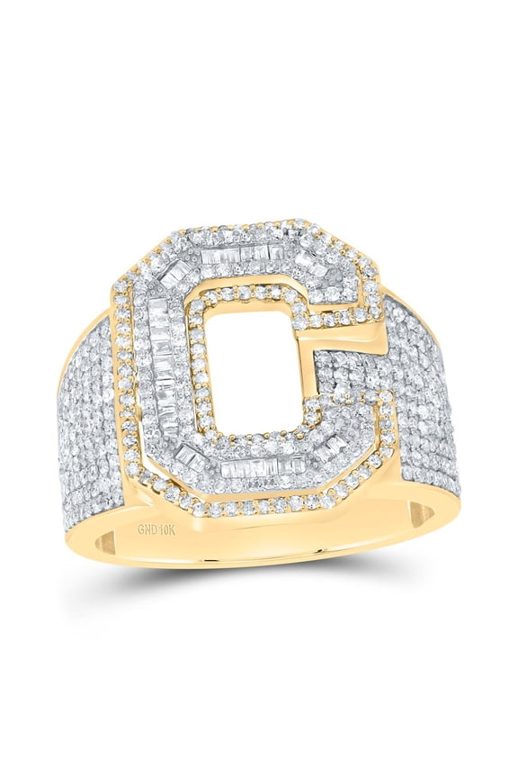 Diamond P1 Initial "C" Men's Ring 1.38cttw