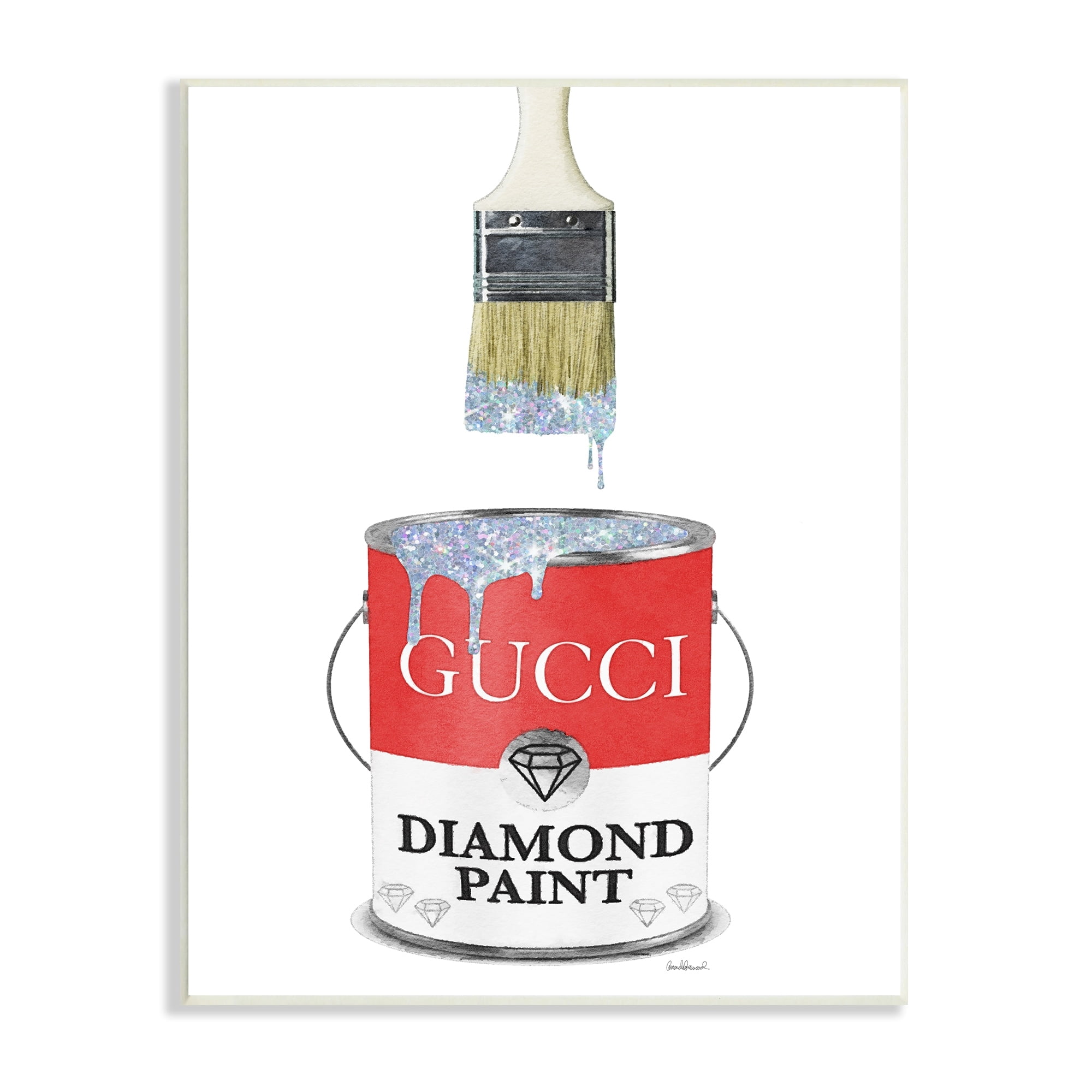 Diamond Paint Fashion Pop Container Designer Glam Red 10 in x 15 in Framed Painting Art Print, by Stupell Home Décor
