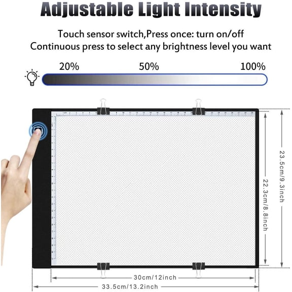 Diamond Painting A4 LED Light Pad, Ultra-Thin Adjustable Brightness Diamond Art Light Board Tracing Light Box for Drawing Sketching Animation Stenciling 5D Diamond Painting Tools