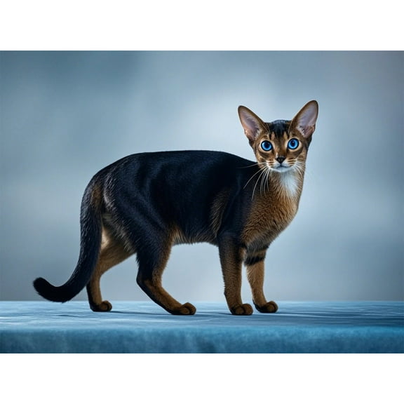 Diamond Painting Abyssinian Cat Kitten 5D Diamond Art DIY Kits Full Round Drill Beads by Number Mosaic Embroidery Arts and Crafts for Living Room Home Wall Decor 12x16 inch / 30x40cm