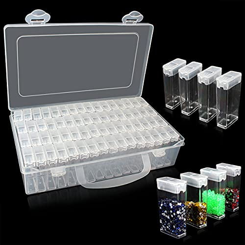 Diamond Painting Accessories Storage Boxes,5d Diamond Embroidery Beads Art Kits Case Container,(64Grids) (white)