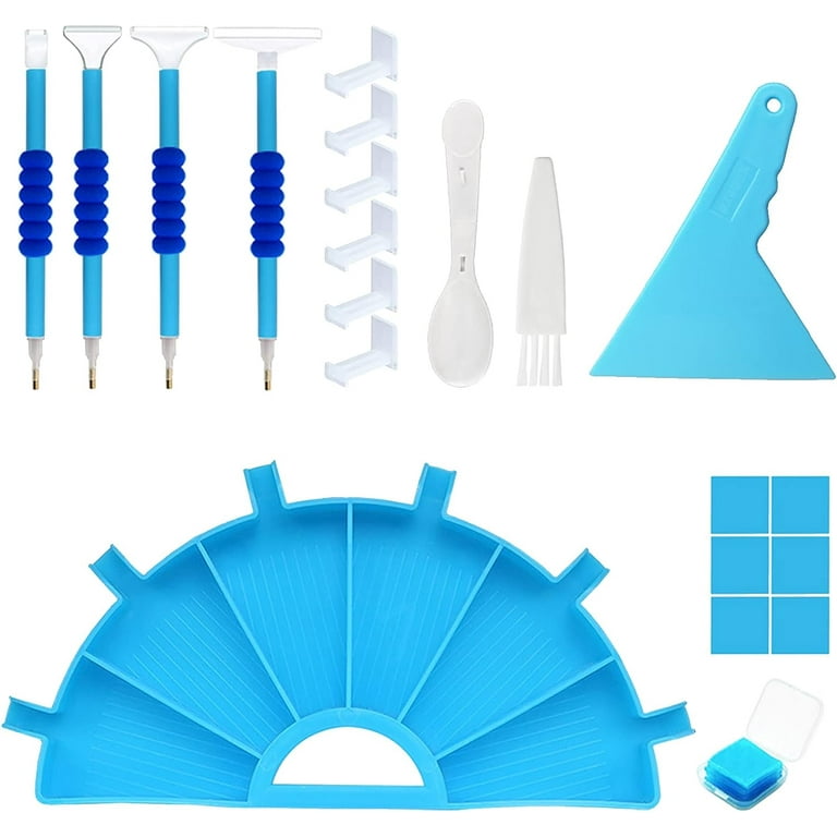 Diamond Painting Accessories Tray Kit, Diamond Painting Storage Tray  Organiser, Diamond Painting Pen Kits 5d Diamond Art Accessories Kits for  DIY Painting Crafts (Blue) 