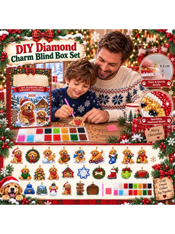 Diamond Painting Advent Calendar for Girls Kids 24 Days Christmas Countdown Calendar with Diamond Art Painting Kits Accessories for DIY Gem Keychains Crafts for Christmas Gift