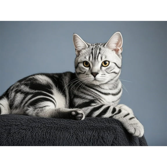 Diamond Painting American Shorthair Cat Kitten 5D Diamond Art DIY Kits Full Round Drill Beads by Number Mosaic Embroidery Arts and Crafts for Living Room Home Wall Decor 12x16 inch / 30x40cm